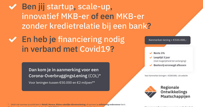 CORONA-OVERBRUGGINGSLENING VOOR STARTUPS, SCALE-UPS EN MKB-ERS